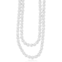 14K White Gold 5 Carat Tennis Necklace with Round Brilliant Cut Diamonds in Four-Prong Setting - Royal Jewelry