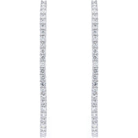 14K White Gold 5 Carat Total Weight Diamond Inside-Out Hoop Earrings