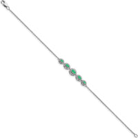 14K White Gold 5-Stone Bezel-set Marquise Emerald Bracelet - 0.50 Carats Total Emerald Weight by Monteluci Fine Jewelry