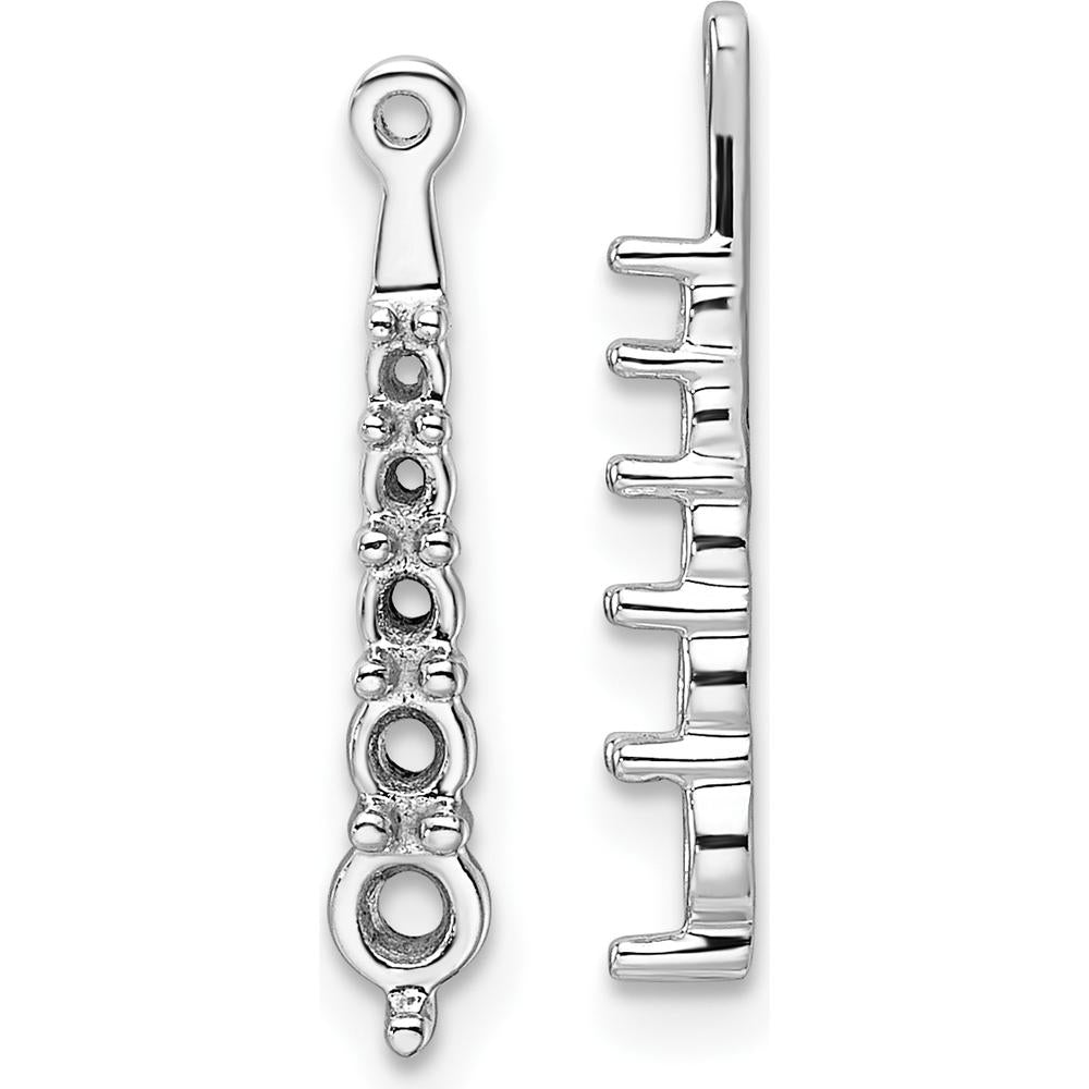 14K White Gold 5-Stone Dangle Diamond Earring Jacket Mountings - 0.385 Carats Total Diamond Weight by Monteluci Fine Jewelry