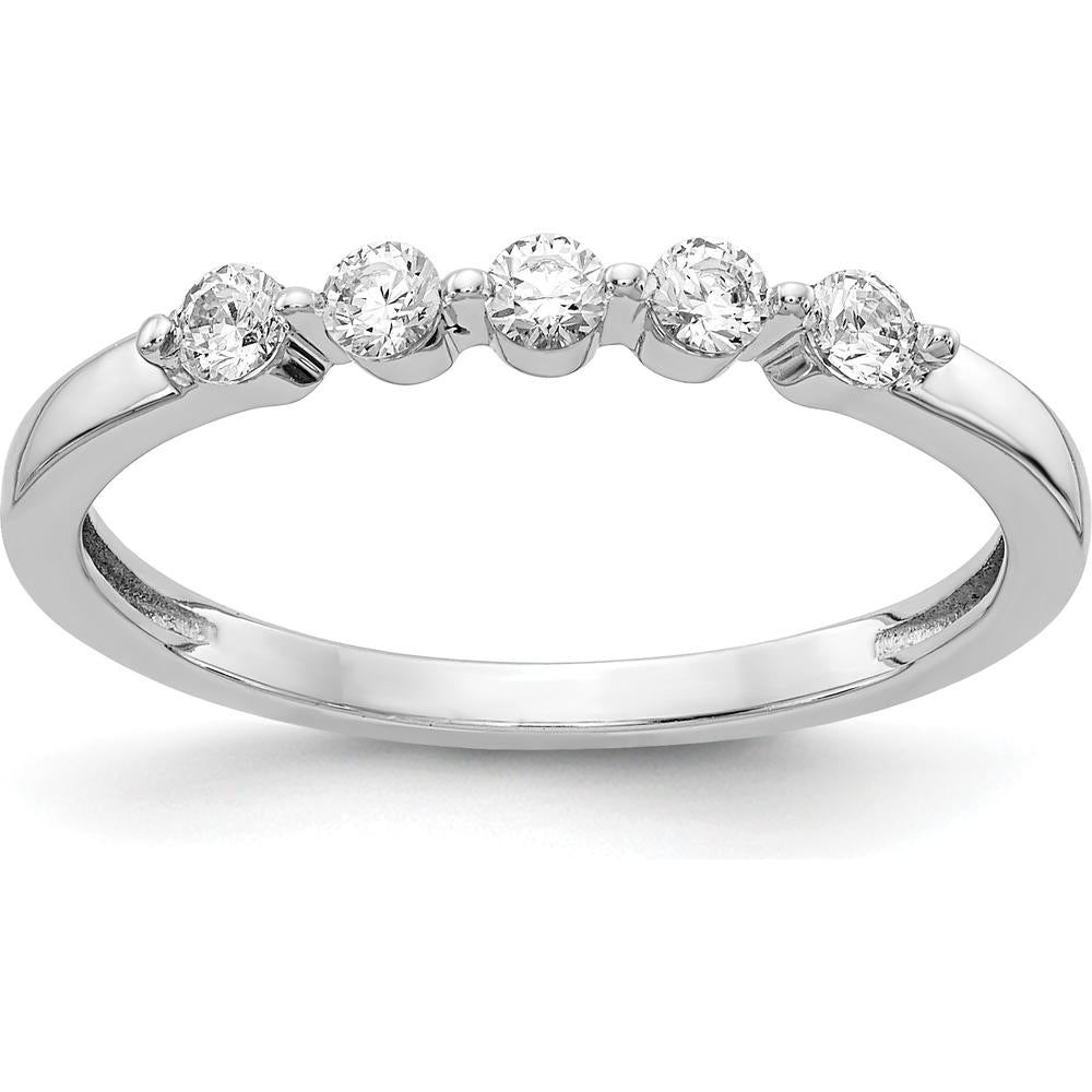 14K White Gold 5-Stone Diamond Ring - 0.25 Carat Total Diamond Weight by 0