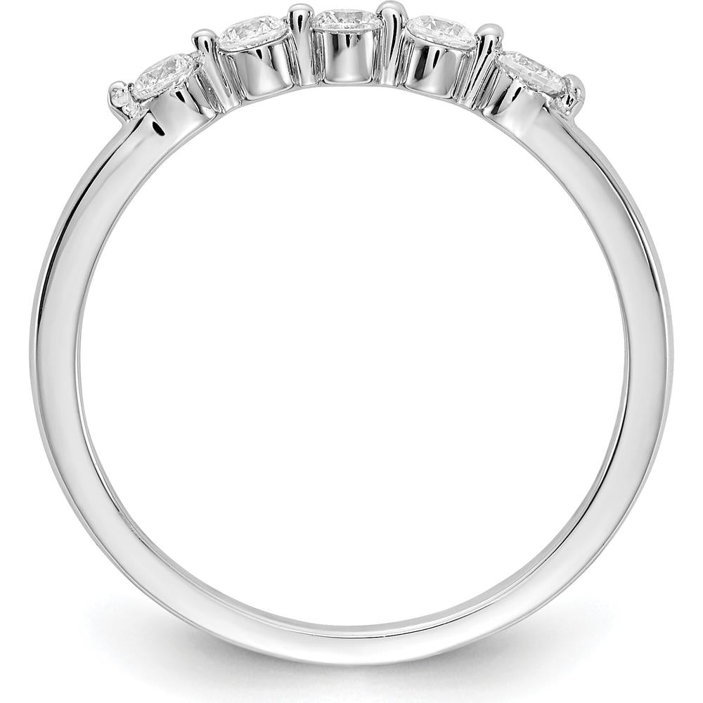 14K White Gold 5-Stone Diamond Ring - 0.25 Carat Total Diamond Weight by 0
