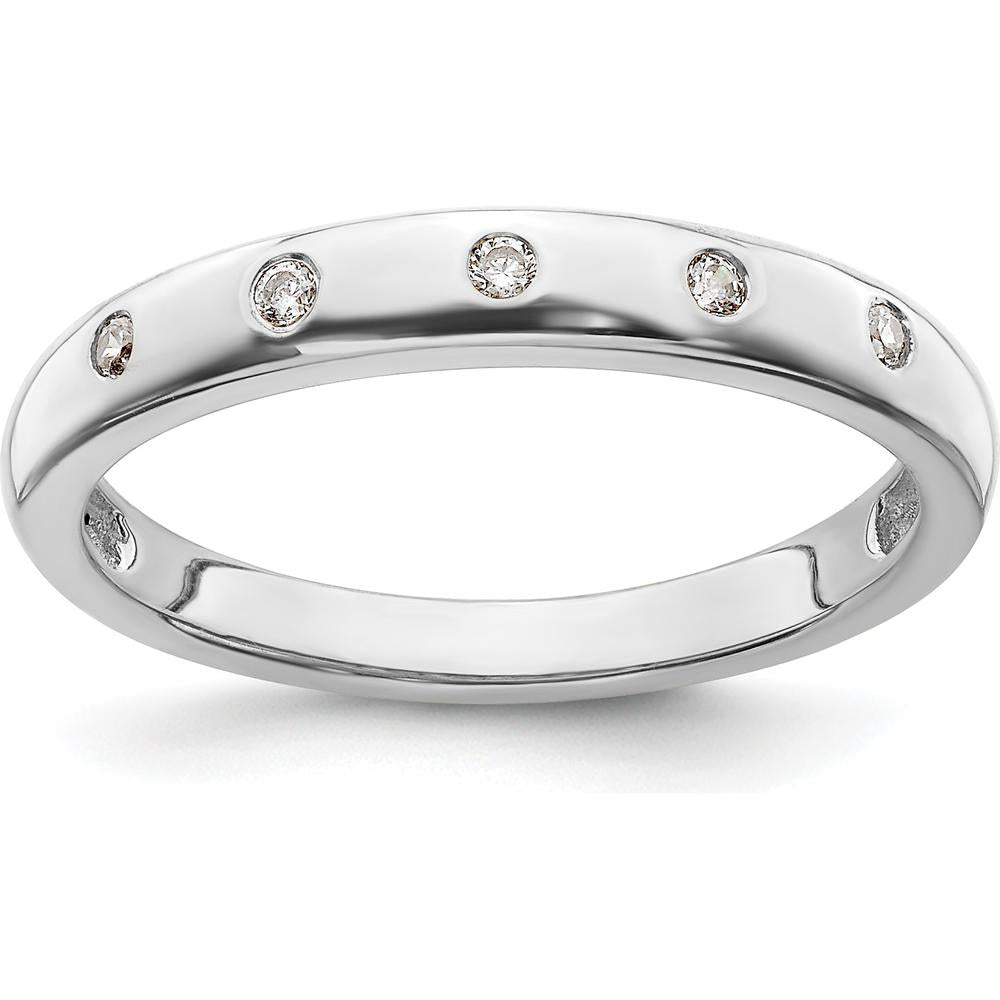 14K White Gold 5-Stone Diamond Ring with Round Diamonds - 0.06 Carat Total Diamond Weight by 0