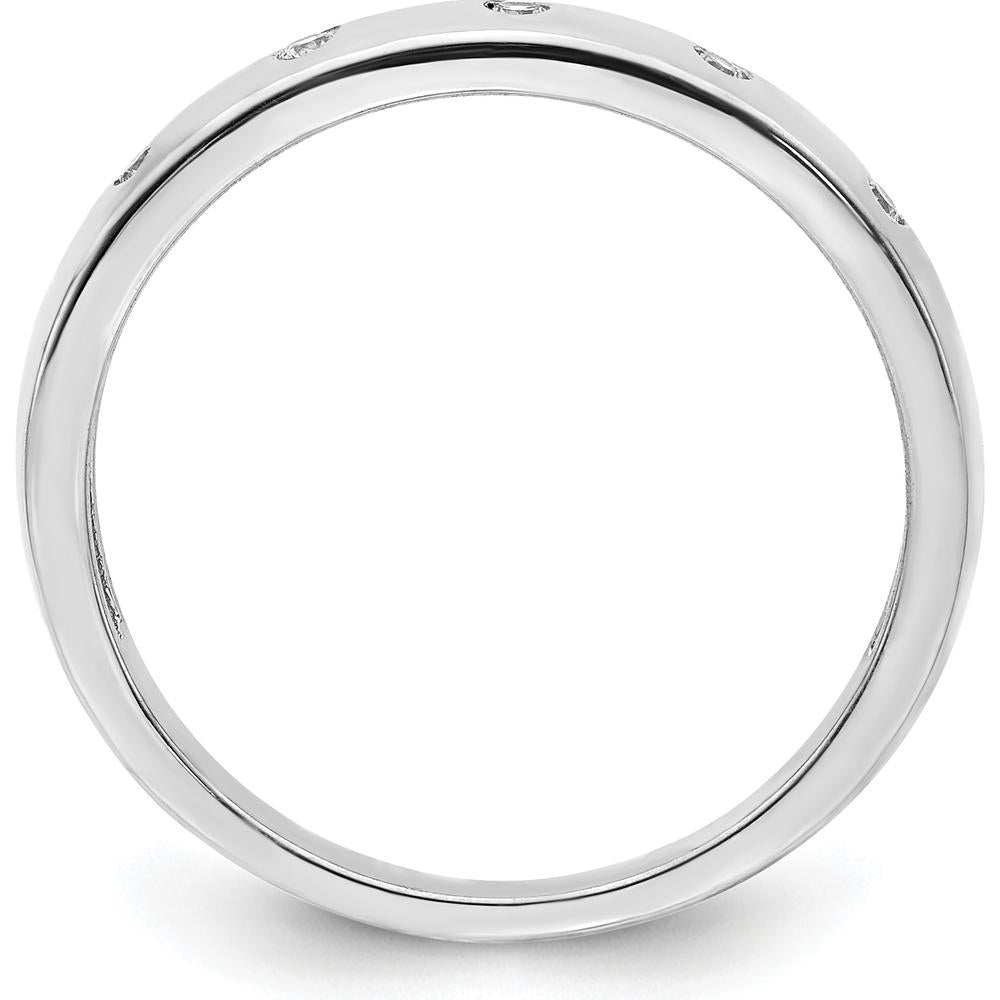 14K White Gold 5-Stone Diamond Ring with Round Diamonds - 0.06 Carat Total Diamond Weight by 0