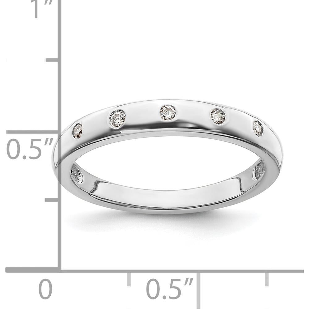 14K White Gold 5-Stone Diamond Ring with Round Diamonds - 0.06 Carat Total Diamond Weight by 0