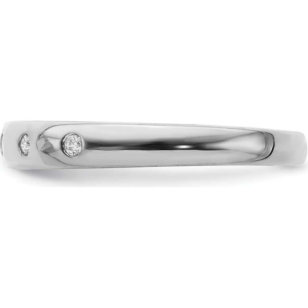 14K White Gold 5-Stone Diamond Ring with Round Diamonds - 0.06 Carat Total Diamond Weight by 0
