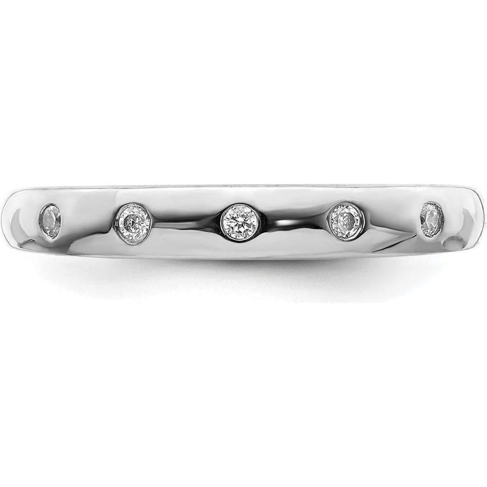 14K White Gold 5-Stone Diamond Ring with Round Diamonds - 0.06 Carat Total Diamond Weight by 0