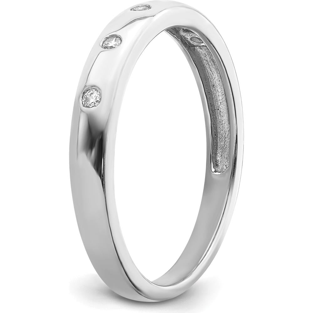 14K White Gold 5-Stone Diamond Ring with Round Diamonds - 0.06 Carat Total Diamond Weight by 0