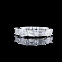 14K White Gold 5-Stone East-West Eternity Band with Emerald Cut Lab Diamonds - 1.84 Carats Total Diamond Weight - Covaloro Fine Jewelry