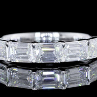 14K White Gold 5-Stone East-West Eternity Band with Emerald Cut Lab Diamonds - 1.84 Carats Total Diamond Weight - Covaloro Fine Jewelry