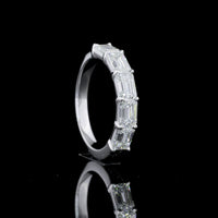 14K White Gold 5-Stone East-West Eternity Band with Emerald Cut Lab Diamonds - 1.84 Carats Total Diamond Weight - Covaloro Fine Jewelry