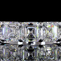 14K White Gold 5-Stone Eternity Band with Asscher Cut Lab Diamonds - 3.00 Total Carat Weight, E-F Color, VVS2 Clarity - Covaloro Fine Jewelry