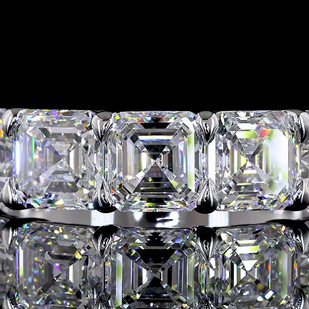 14K White Gold 5-Stone Eternity Band with Asscher Cut Lab Diamonds - 3.00 Total Carat Weight, E-F Color, VVS2 Clarity - Covaloro Fine Jewelry