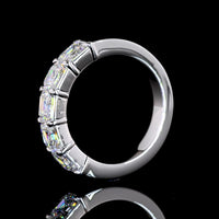 14K White Gold 5-Stone Eternity Band with Asscher Cut Lab Diamonds - 3.00 Total Carat Weight, E-F Color, VVS2 Clarity - Covaloro Fine Jewelry