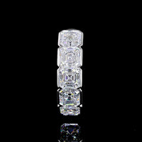14K White Gold 5-Stone Eternity Band with Asscher Cut Lab Diamonds - 3.04 Carats Total Diamond Weight - Covaloro Fine Jewelry