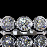 14K White Gold 5-Stone Eternity Band with Bezel-Set Round Lab Diamonds - 0.98 Carat Total Weight - Covaloro Fine Jewelry