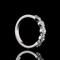 14K White Gold 5-Stone Eternity Band with Bezel-Set Round Lab Diamonds - 0.98 Carat Total Weight - Covaloro Fine Jewelry