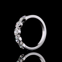 14K White Gold 5-Stone Eternity Band with Bezel-Set Round Lab Diamonds - 0.98 Carat Total Weight - Covaloro Fine Jewelry