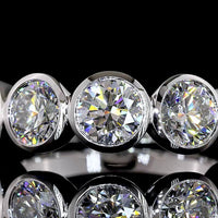 14K White Gold 5-Stone Eternity Band with Bezel Set Round Lab Diamonds - 3.05 Carats Total Diamond Weight - Covaloro Fine Jewelry