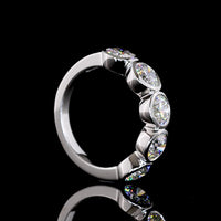 14K White Gold 5-Stone Eternity Band with Bezel Set Round Lab Diamonds - 3.05 Carats Total Diamond Weight - Covaloro Fine Jewelry