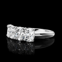 14K White Gold 5-Stone Eternity Band with Cushion Brilliant Lab Diamonds - 2.64 Carats Total Diamond Weight - Covaloro Fine Jewelry