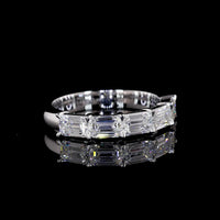 14K White Gold 5-Stone Eternity Band with East-West Set Emerald Cut Lab Diamonds - 1.57 Carats Total Diamond Weight - Covaloro Fine Jewelry
