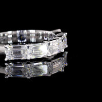 14K White Gold 5-Stone Eternity Band with East-West Set Emerald Cut Lab Diamonds - 1.57 Carats Total Diamond Weight - Covaloro Fine Jewelry