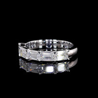 14K White Gold 5-Stone Eternity Band with East-West Set Emerald Cut Lab Diamonds - 1.57 Carats Total Diamond Weight - Covaloro Fine Jewelry