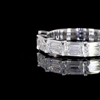 14K White Gold 5-Stone Eternity Band with East-West Set Emerald Cut Lab Diamonds - 1.57 Carats Total Diamond Weight - Covaloro Fine Jewelry