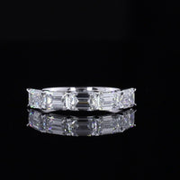 14K White Gold 5-Stone Eternity Band with East-West Set Emerald Cut Lab Diamonds - 2.19 Carats Total Diamond Weight - Covaloro Fine Jewelry