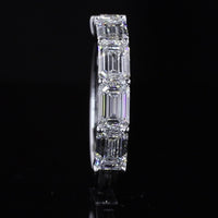 14K White Gold 5-Stone Eternity Band with East-West Set Emerald Cut Lab Diamonds - 2.19 Carats Total Diamond Weight - Covaloro Fine Jewelry