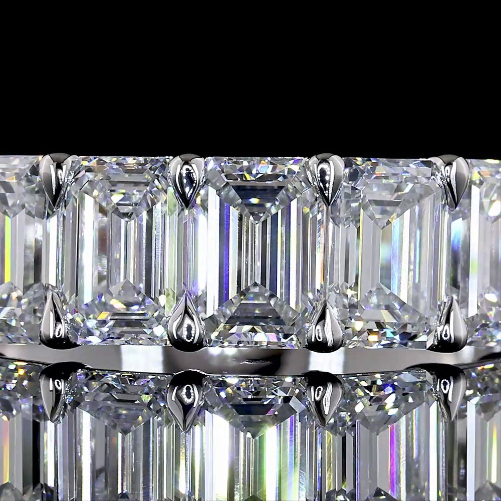 14K White Gold 5-Stone Eternity Band with Emerald Cut Lab Diamonds - 2.11 Carat Total Weight E-F VS1 - Covaloro Fine Jewelry