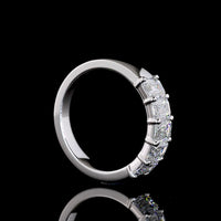 14K White Gold 5-Stone Eternity Band with Emerald Cut Lab Diamonds - 2.11 Carat Total Weight E-F VS1 - Covaloro Fine Jewelry