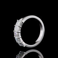 14K White Gold 5-Stone Eternity Band with Emerald Cut Lab Diamonds - 2.11 Carat Total Weight E-F VS1 - Covaloro Fine Jewelry