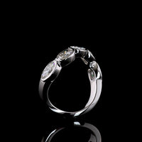14K White Gold 5-Stone Eternity Band with Inclined Bezel Set Oval Lab Diamonds - E-F Color VS Clarity - 2.19 Carat Total Weight - Covaloro Fine Jewelry