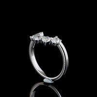 14K White Gold 5 Stone Eternity Band with North-South Prong Set Oval Lab Diamonds - 0.68 Total Carat Weight, E-F Color, VS Clarity - Covaloro Fine Jewelry