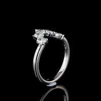 14K White Gold 5 Stone Eternity Band with North-South Prong Set Oval Lab Diamonds - 0.68 Total Carat Weight, E-F Color, VS Clarity - Covaloro Fine Jewelry