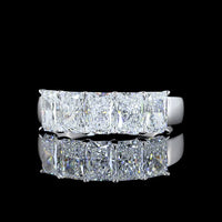 14K White Gold 5-Stone Eternity Band with North-South Prong Set Radiant Cut Lab Diamonds - 1.99 Carats Total Diamond Weight - Covaloro Fine Jewelry