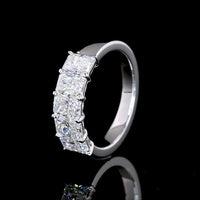 14K White Gold 5-Stone Eternity Band with North-South Prong Set Radiant Cut Lab Diamonds - 1.99 Carats Total Diamond Weight - Covaloro Fine Jewelry