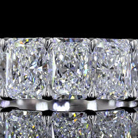 14K White Gold 5-Stone Eternity Band with North-South Prong Set Radiant Cut Lab Diamonds - 2.86 Carats Total Diamond Weight - Covaloro Fine Jewelry