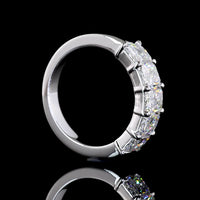 14K White Gold 5-Stone Eternity Band with North-South Prong Set Radiant Cut Lab Diamonds - 2.86 Carats Total Diamond Weight - Covaloro Fine Jewelry