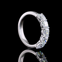 14K White Gold 5-Stone Eternity Band with Prong Set Square Cushion Brilliant Lab Diamonds - 2.05 Carat Total Diamond Weight - Covaloro Fine Jewelry