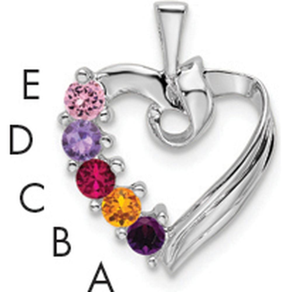14K White Gold 5-Stone Family Pendant Mounting - Personalized Jewelry for Family Milestones by Oro Pregiato