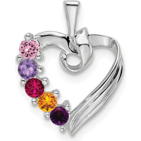 14K White Gold 5-Stone Family Pendant Mounting - Personalized Jewelry for Family Milestones by Oro Pregiato