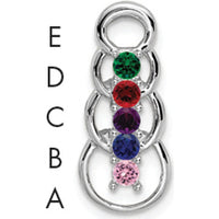 14K White Gold 5-Stone Family Pendant Mounting with Rhodium Plating - Customizable for Birthstones or Gems by Oro Pregiato