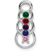 14K White Gold 5-Stone Family Pendant Mounting with Rhodium Plating - Customizable for Birthstones or Gems by Oro Pregiato