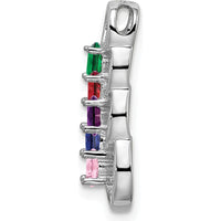14K White Gold 5-Stone Family Pendant Mounting with Rhodium Plating - Customizable for Birthstones or Gems by Oro Pregiato