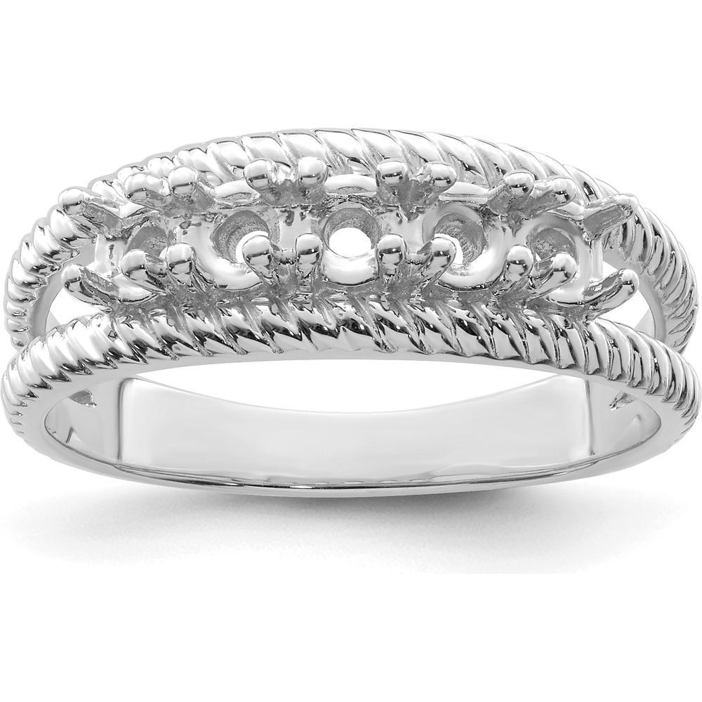 14K White Gold 5-Stone Family Ring with Sapphire, Emerald, Citrine, Diamond, and Peridot - Polished Finish by Monteluci Fine Jewelry