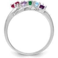 14K White Gold 5-Stone Mother's Ring Mounting for Custom Stones - Polished Finish by Monteluci Fine Jewelry