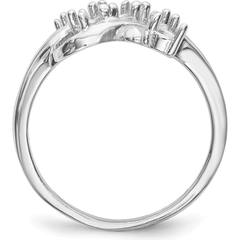 14K White Gold 5-Stone Mother's Ring Mounting for Custom Stones - Polished Finish by Monteluci Fine Jewelry